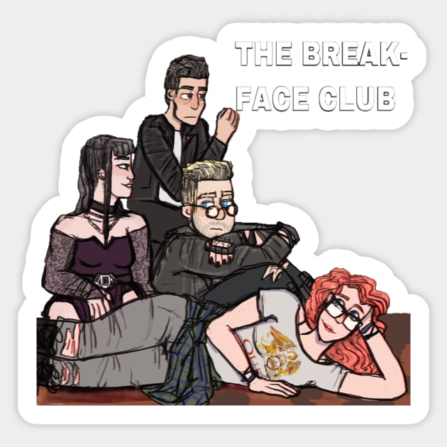 The Break-Face Club Sticker by Wrenvibes